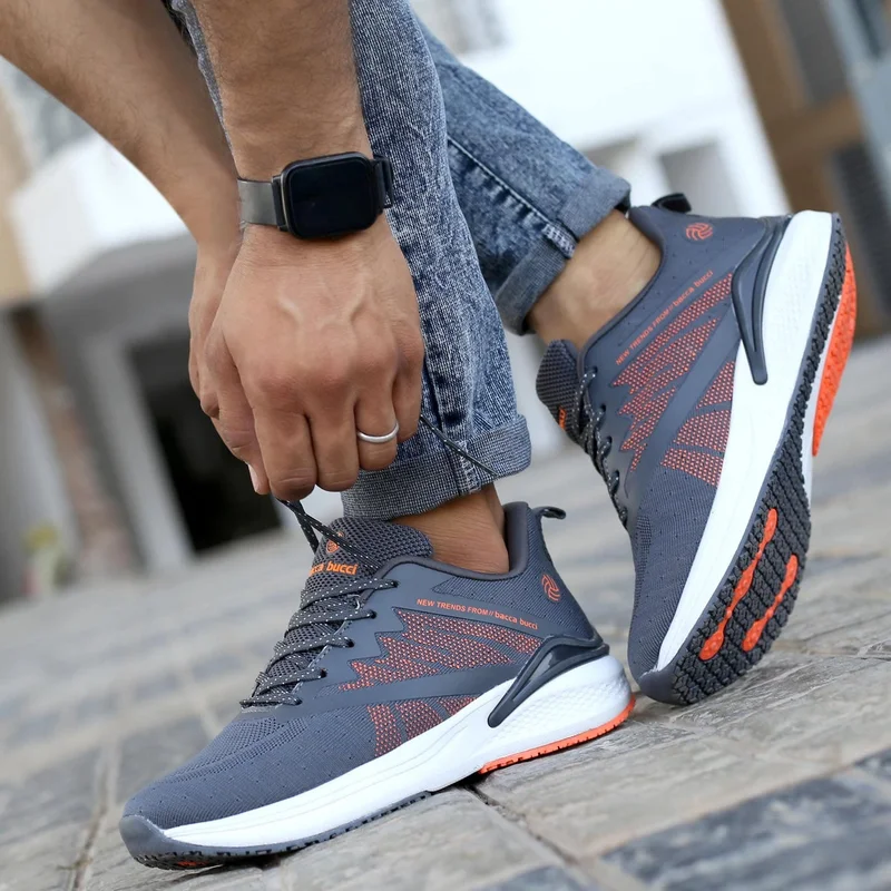 Bacca Bucci Grey Essential Everyday Walking and Running Shoes for Men | Best Price UAE